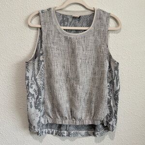 Anthro Akemi + Kin Cotton Blend Tank Top L Grey Snakeskin Mixed Medi Boho Casual